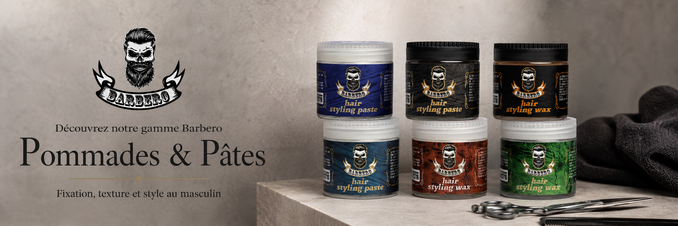 Gamme Pommades et Pâtes Barbero